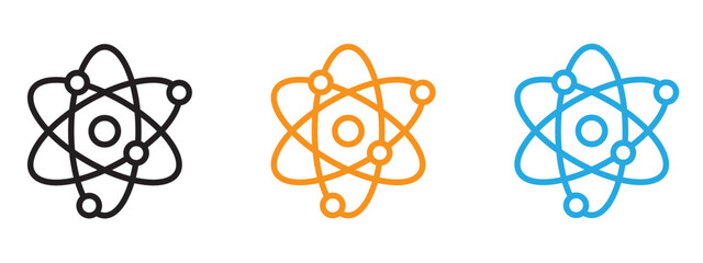 Physics icon Thin line illustration set