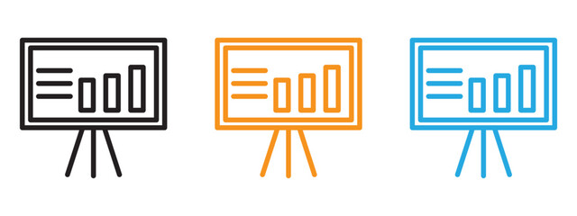 Obraz premium Presentation icon Thin line illustration set