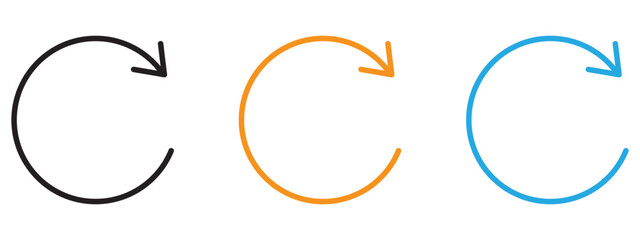 Reset icon Thin line illustration set