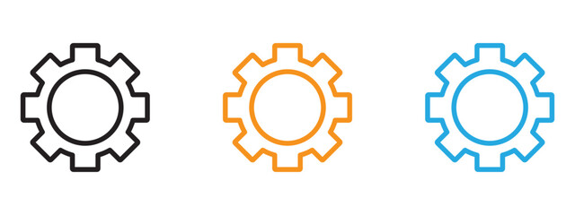 Settings icon Thin line illustration set