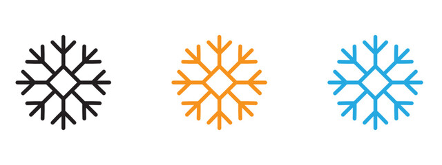 Snowflake icon Thin line illustration set