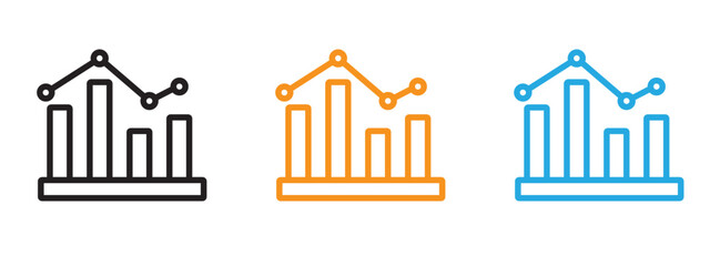 Stats icon Thin line illustration set