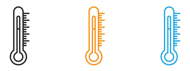 Thermometer Icon Thin line illustration set