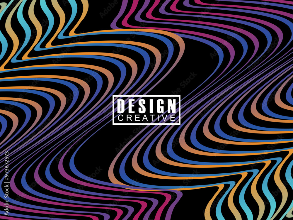 Fototapete background futuristic abstract technology shining rainbow light lines on black background modern wav