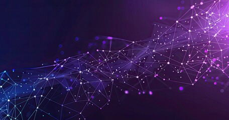 Obraz premium An abstract digital background featuring interconnected lines and dots, symbolizing data flow and connectivity in technology.