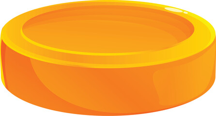 This cartoon style gold coin is gleaming, representing wealth, prosperity, and good fortune