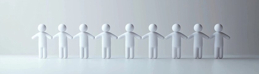 A group of paper people coming together. Concept for teamwork.