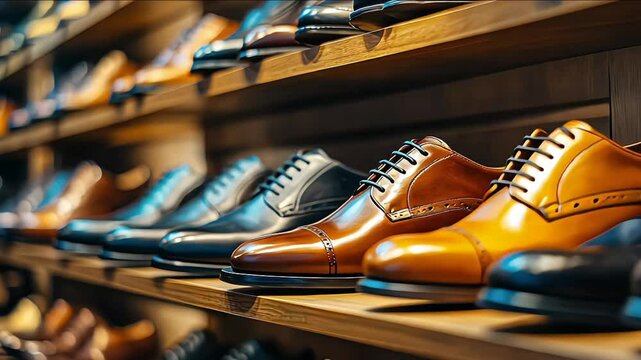 A fashionable shoe store offering a modern and stylish collection of luxury shoes in a variety of colors