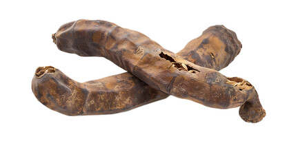 A dried tamarind with a transparent background.