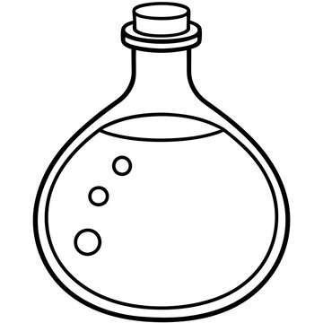 recommend clip art: medicine flask outline coloring book page line art drawing