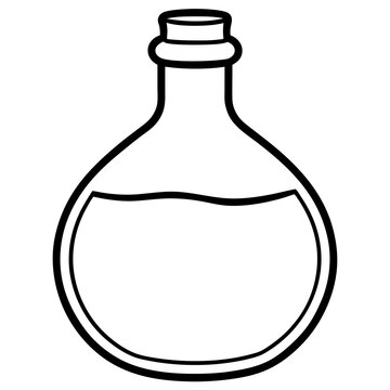 recommend clip art: medicine flask outline coloring book page line art drawing