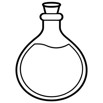 recommend clip art: medicine flask outline coloring book page line art drawing