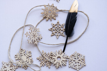 conjunto de adornos de invierno en forma de copos de nieve