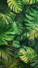 Tropical leaf Wallpaper, Luxury nature leaves pattern design