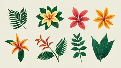 Fototapeta premium Vibrant Floral Illustrations for Decorative Art