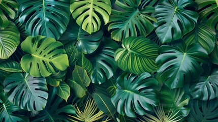 Tropical leaf Wallpaper, Luxury nature leaves pattern design