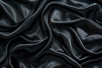 Fototapeta premium Abstract Draped Black Fabric with Subtle Texture