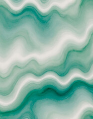 Obraz premium Fluid abstract design in turquoise and white waves, creating a soothing artistic background 