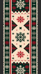 Fototapeta premium Ugly sweater Christmas party border. Knitted background pattern