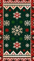 Ugly sweater Christmas party border. Knitted background pattern