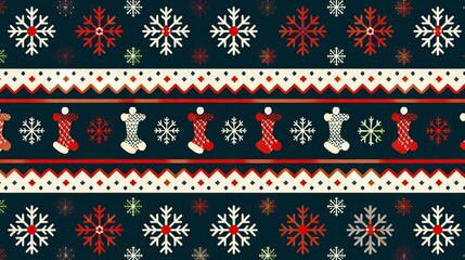 Ugly sweater Merry Christmas party ornament background seamless pattern
