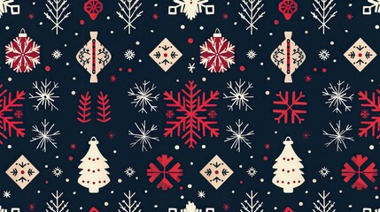 Ugly sweater Merry Christmas party ornament background seamless pattern
