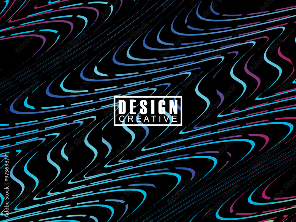 Fototapete background futuristic abstract technology shining rainbow light lines on black background modern wav