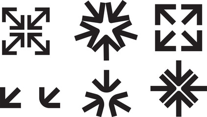 Arrows set vector illustration,Expand arrows icon,Full screen icon