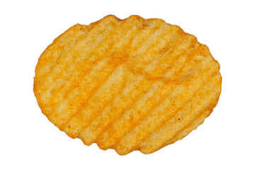 Closeup potato chips isolated transparent