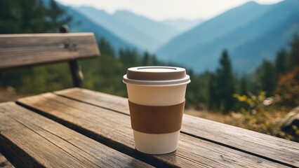 Fototapeta premium Sip and Savor A moment of tranquility in natures embrace