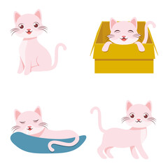 illustration of cute cats playing 