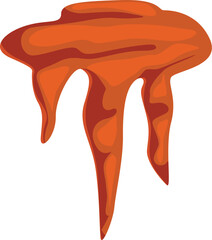 Thick liquid flowing downwards, leaving a trace on a surface