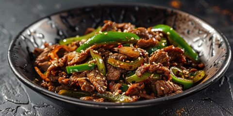 Fototapeta premium Beef and Bell Pepper Stir-Fry