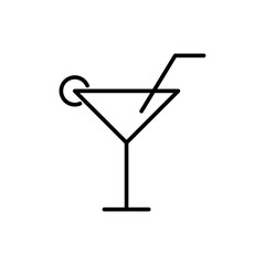 Cocktail flat icon. vector flat black simple trendy style illustration for web and app..eps