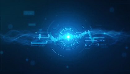 Obraz premium digital interface overlay displaying communication wave