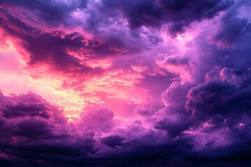 Obraz premium Purple and Pink Cloudscape at Sunset