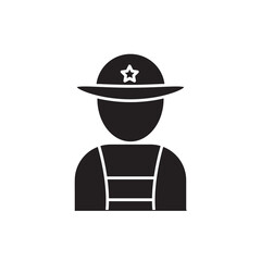 soldier icon vector, simple flat black illustration for web and app..eps