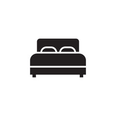 Bed vector icoon, simple flat black hospital bed illustration for web and app..eps