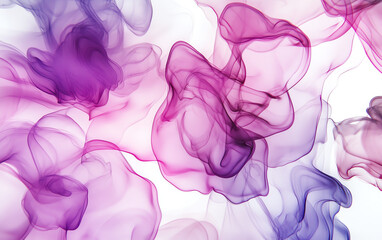 Obraz premium Abstract art with flowing purple and pink smoke textures, creating a serene and dreamy atmosphere for creative projects.