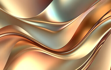 Fototapeta premium Abstract golden waves with smooth gradients create a luxurious and elegant visual perfect for backgrounds and design projects.