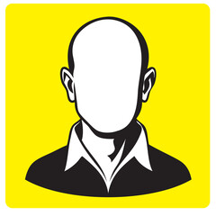 Face contours bald man