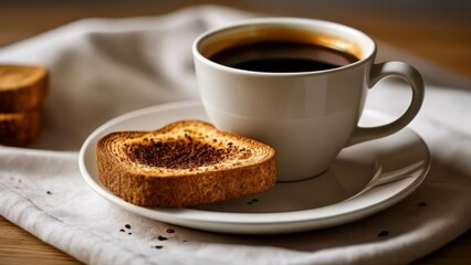  A cozy morning treat  toast and coffee