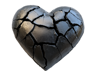 Black Heart breaking, Broken heart isolated
