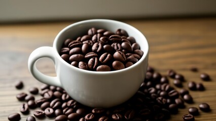 Fototapeta premium A cup of coffee beans ready to brew