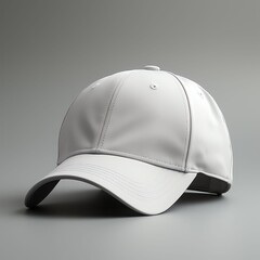 Fototapeta premium front facing plain white baseball hat with no logo gloating in air