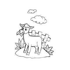Sheep doodle icon design illustration. agriculture symbol on white background