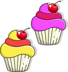 Illustration of cookies with cherries