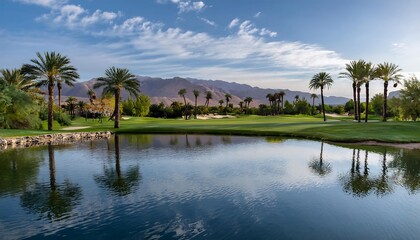 Water feature on a golf course in Palm Desert.
