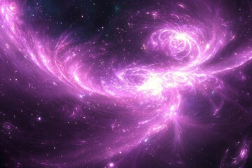 Obraz premium Abstract Cosmic Nebula with Swirling Purple and White Energy