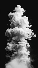 White smoke explosion isolated on black 

